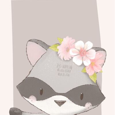 raccoon | Mini card Forest animals collection Fripperies