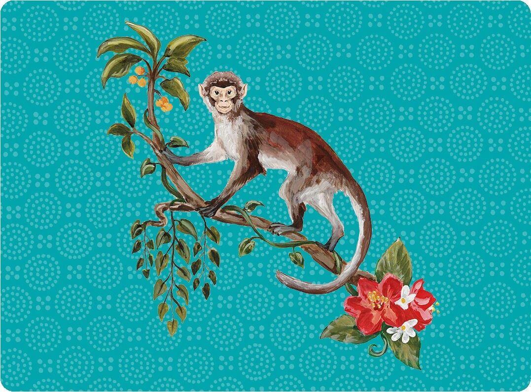 Monkey Placemat - Turquoise