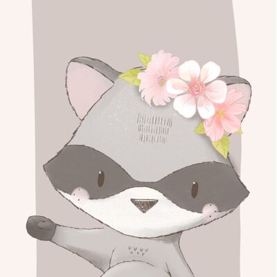 raccoon| Poster Forest animals collection Fripperies