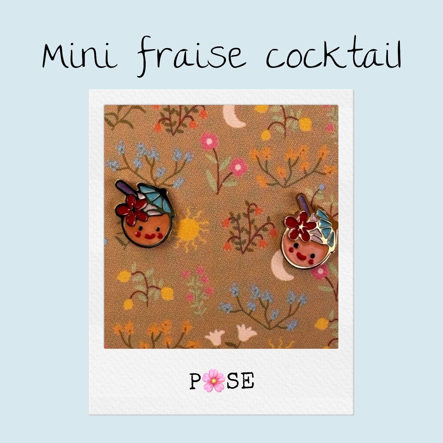 Mini orecchini a forma di cocktail alla fragola