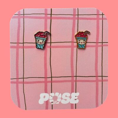 Bubble tea stud earrings