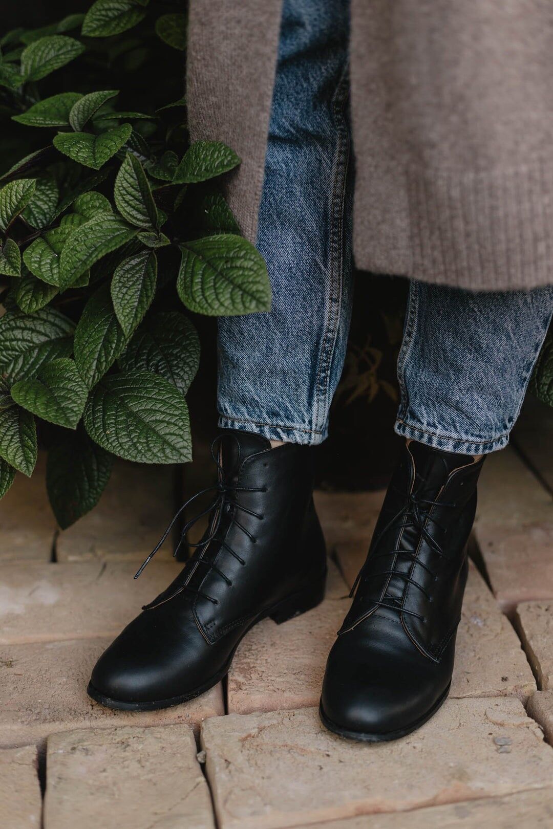 Handgefertigte Winterlederstiefel - Klara - Schwarz 35-42