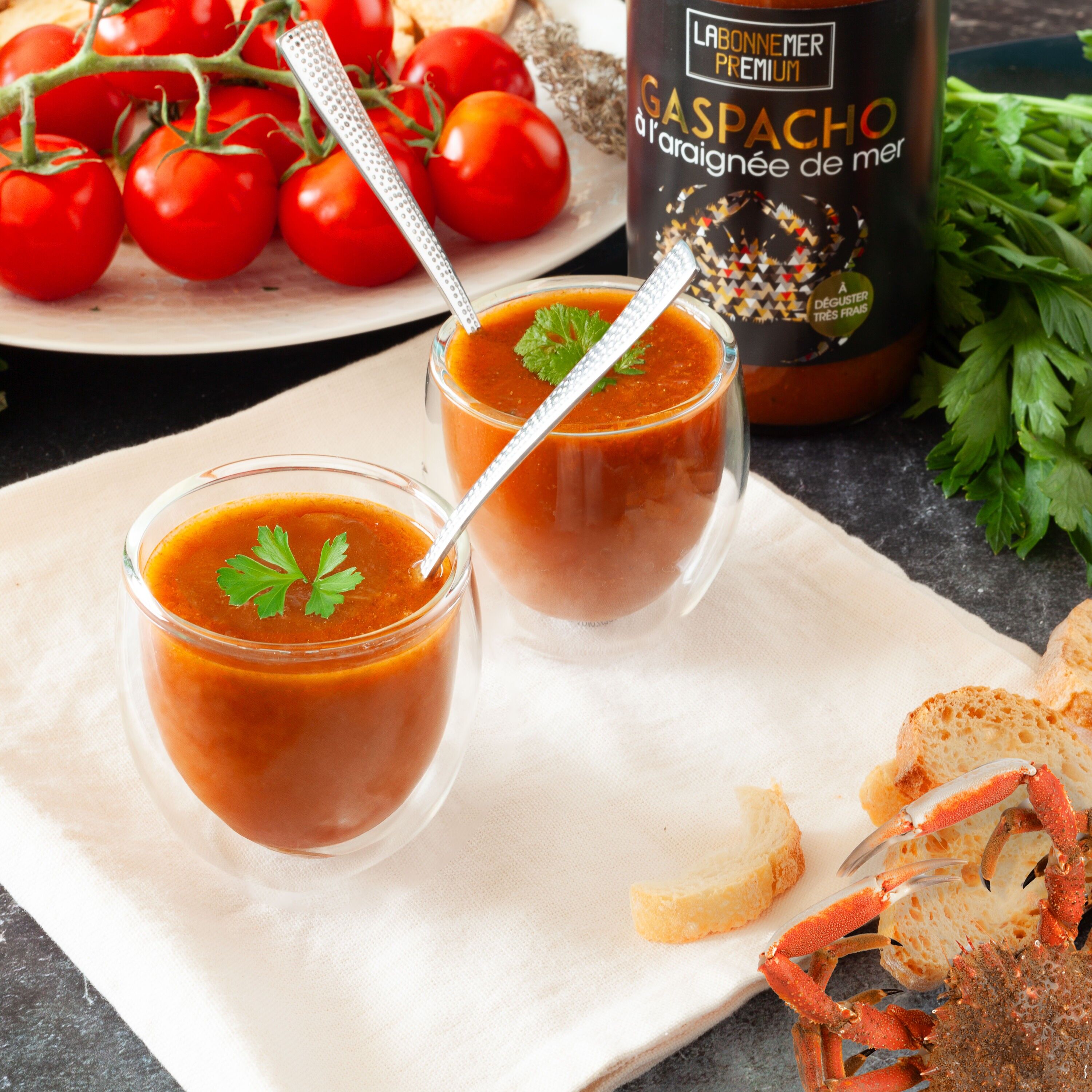 Bio-Spinnenkrabben-Gazpacho