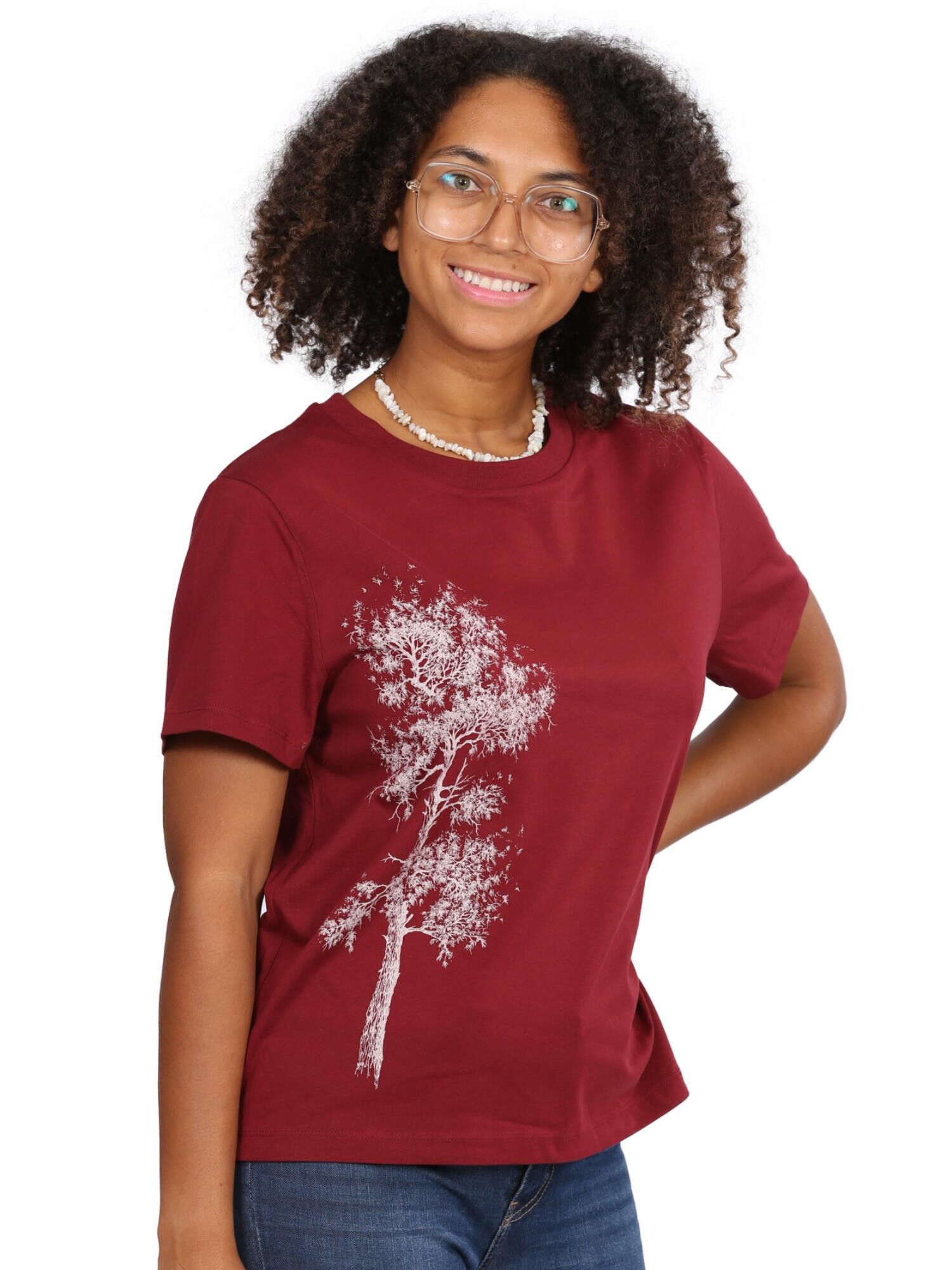 Fairwear Organic Shirt Women Burgundy Kiefer