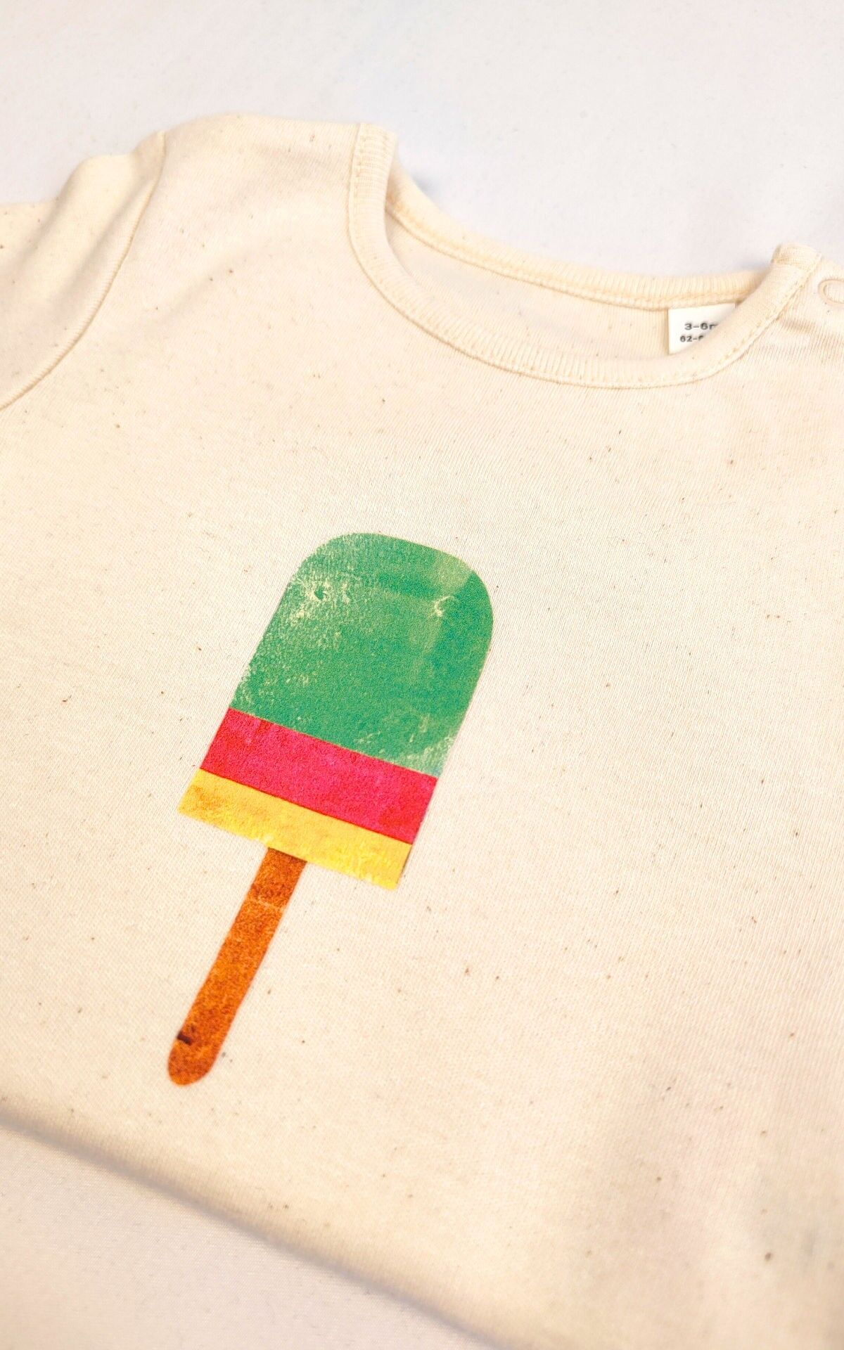 Body per neonati in cotone biologico Meladi Kids - Gelato su stecco in cotone grezzo naturale