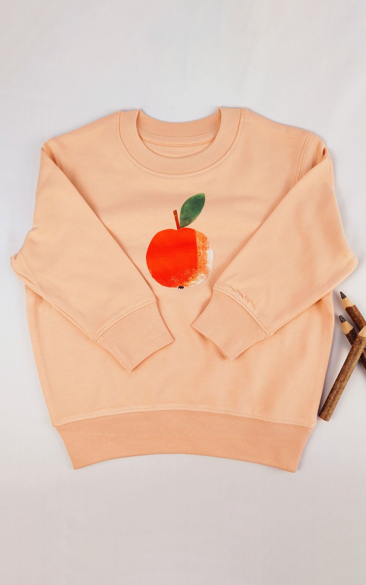 Maglione per bambini Meladi in cotone biologico - Mela su crema latte