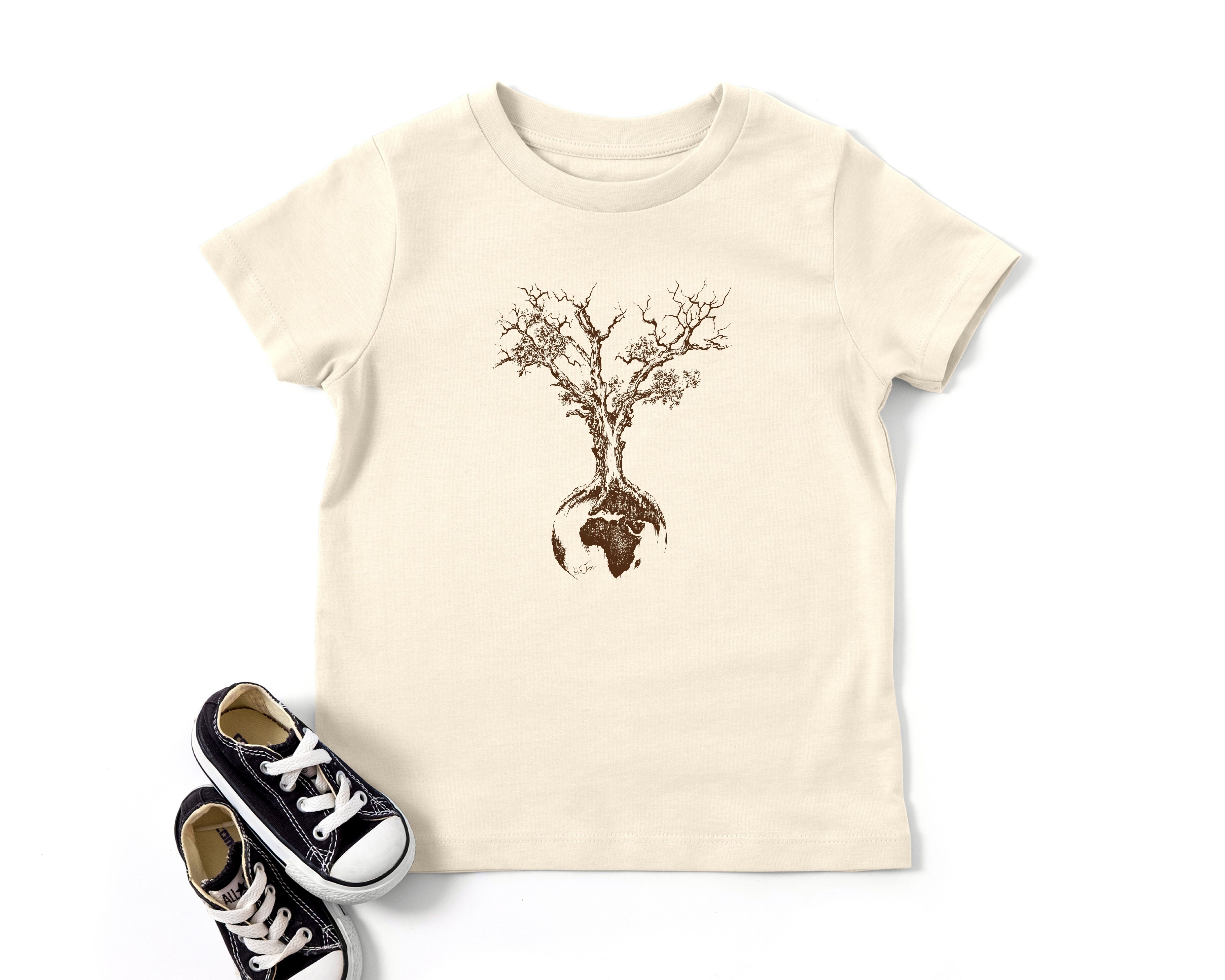 Maglietta biologica e solidale per bambini, unisex, World Tree