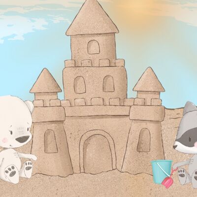 Build a sandcastle| Summer animal collection Fripperies