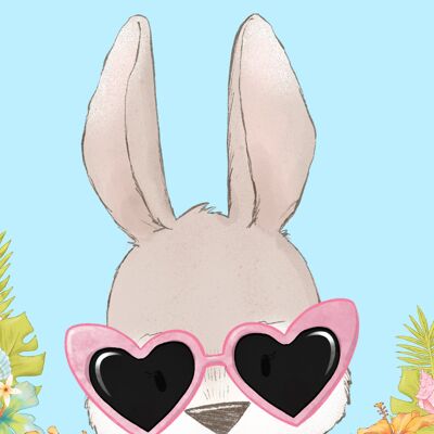 Conejo feliz verano | Colección de animales de verano Fripperies