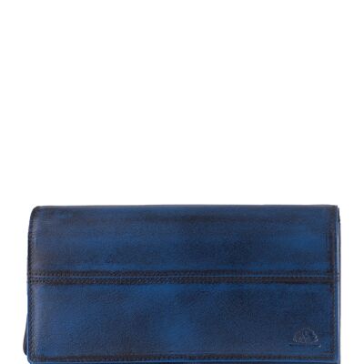 Portafoglio lungo da donna antistress RFID blu navy 2151-27