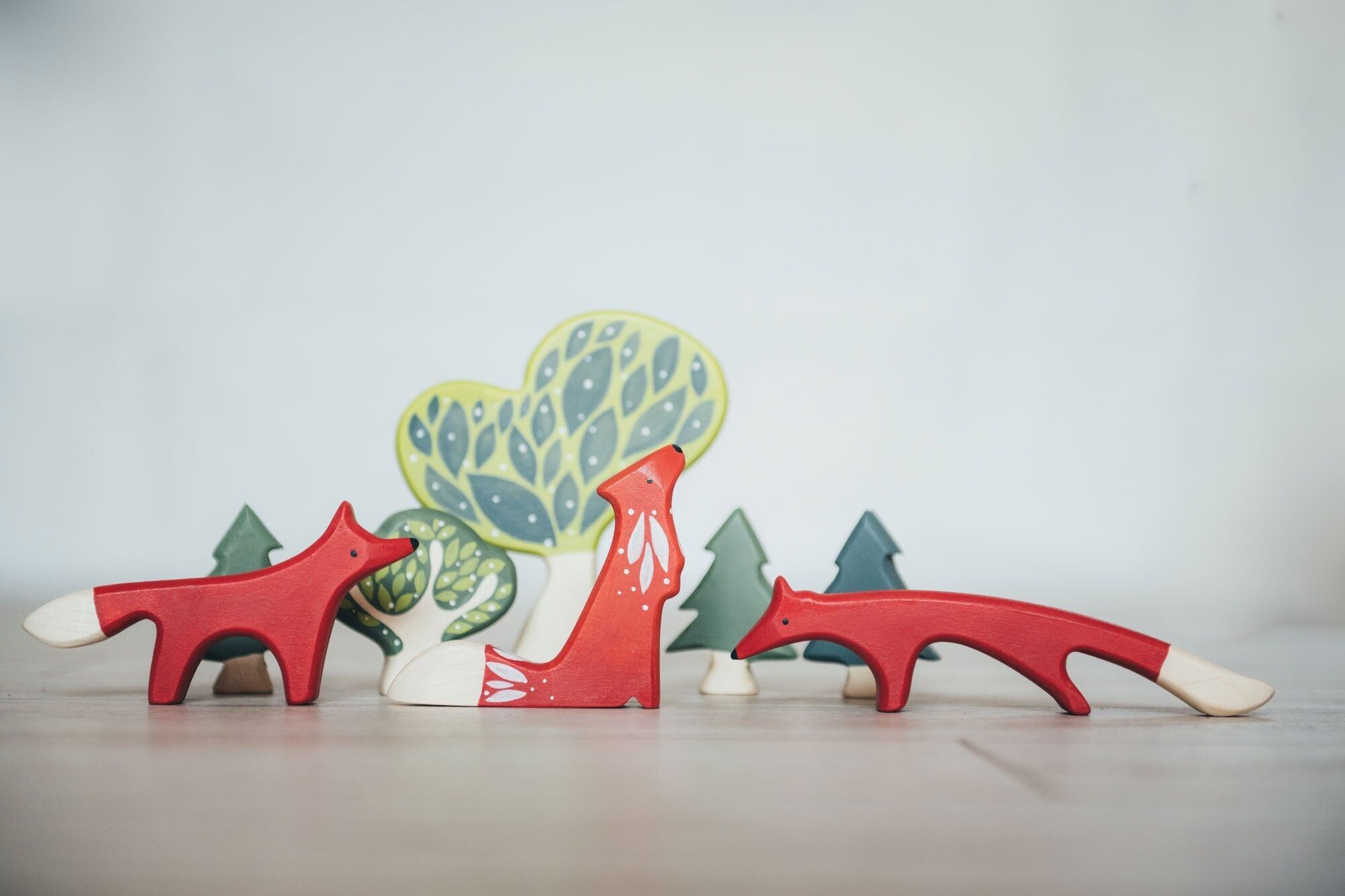 SET DI GIOCATTOLI FOX FAMILY CON CINQUE ALBERI