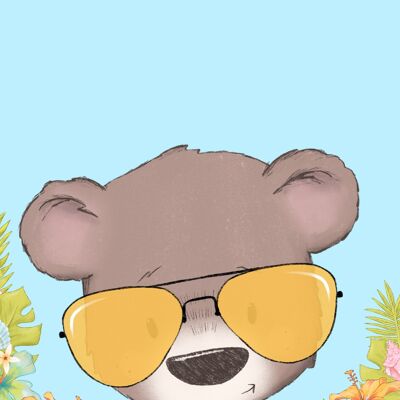 Happy summer bear| Summer animal collection Fripperies