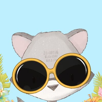 Happy summer raccoon| Summer animal collection Fripperies