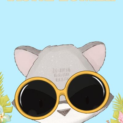 Happy summer raccoon| Summer animal collection Fripperies