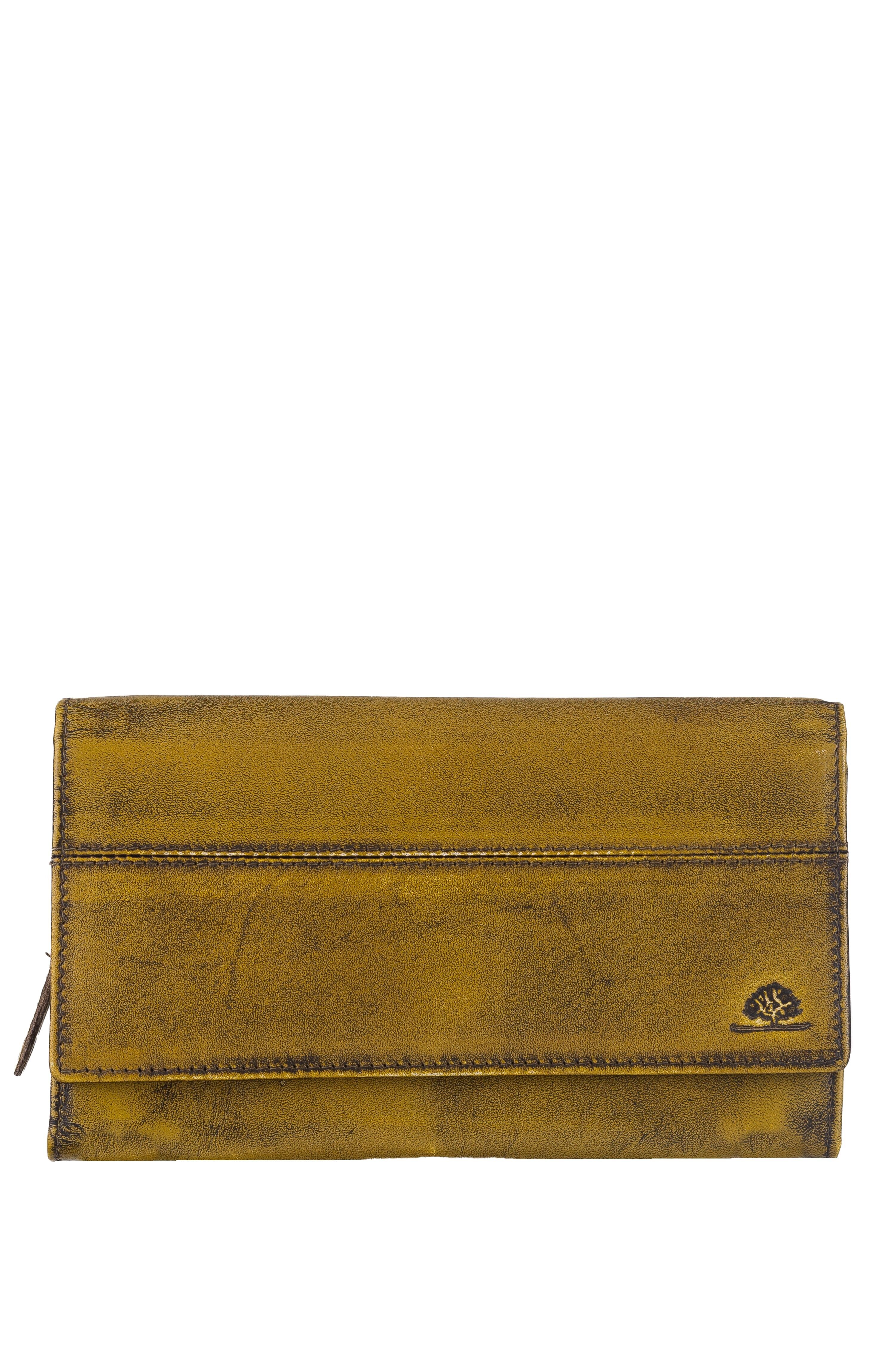 Portefeuille long femme délavé RFID jaune sale 2151-45