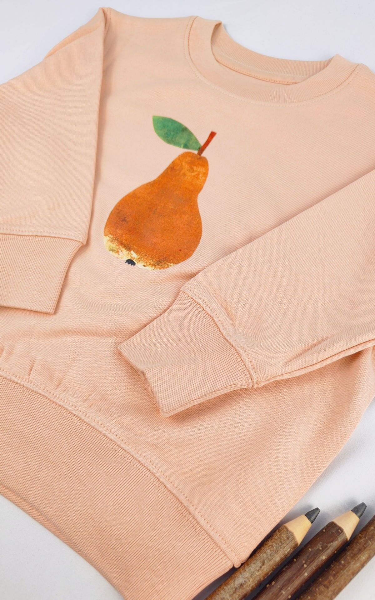 Maglione per bambini Meladi in cotone biologico - pera su crema latte