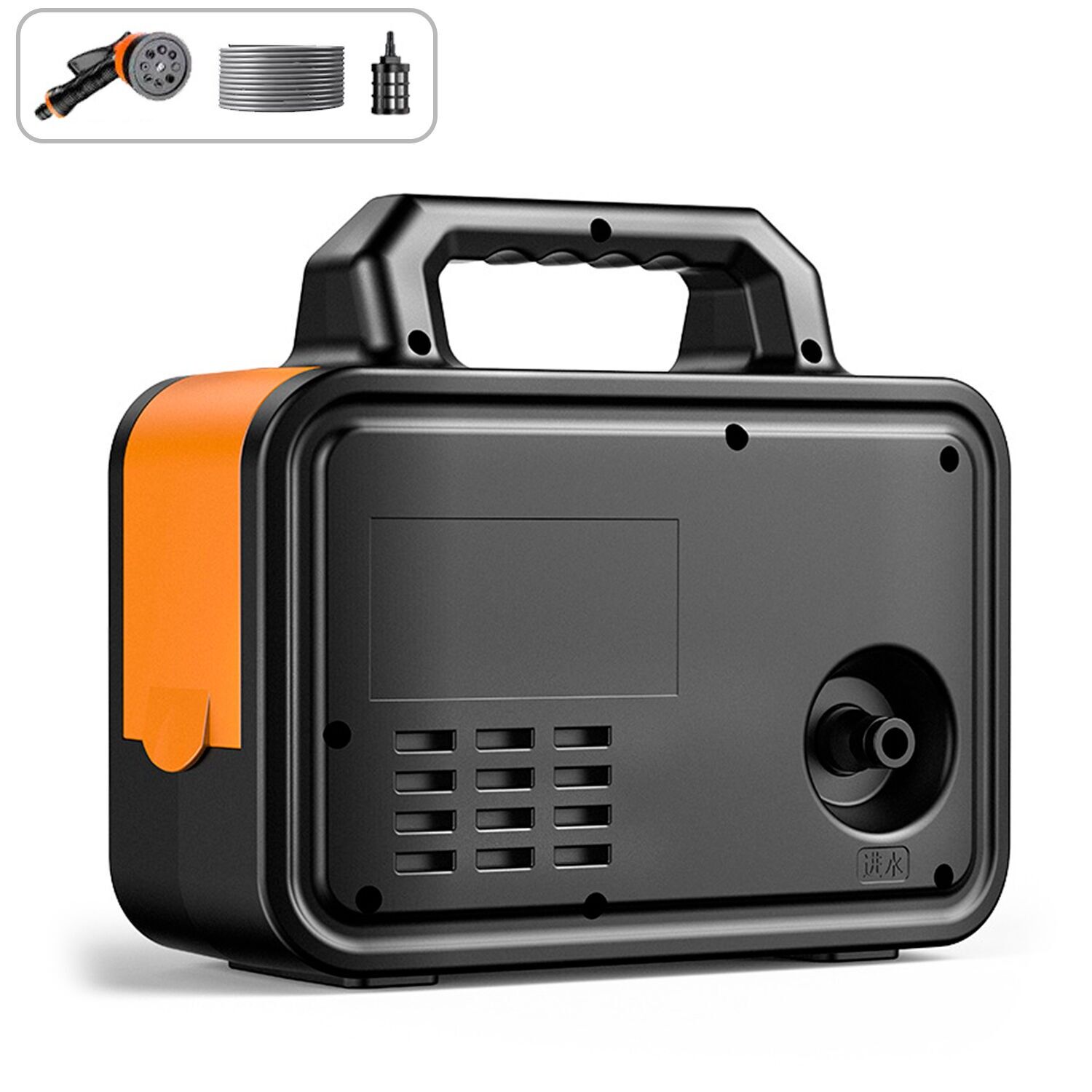 Pompa dell'acqua con pressione di 6 bar e potenza di 120W.Colore: Nero/Arancione