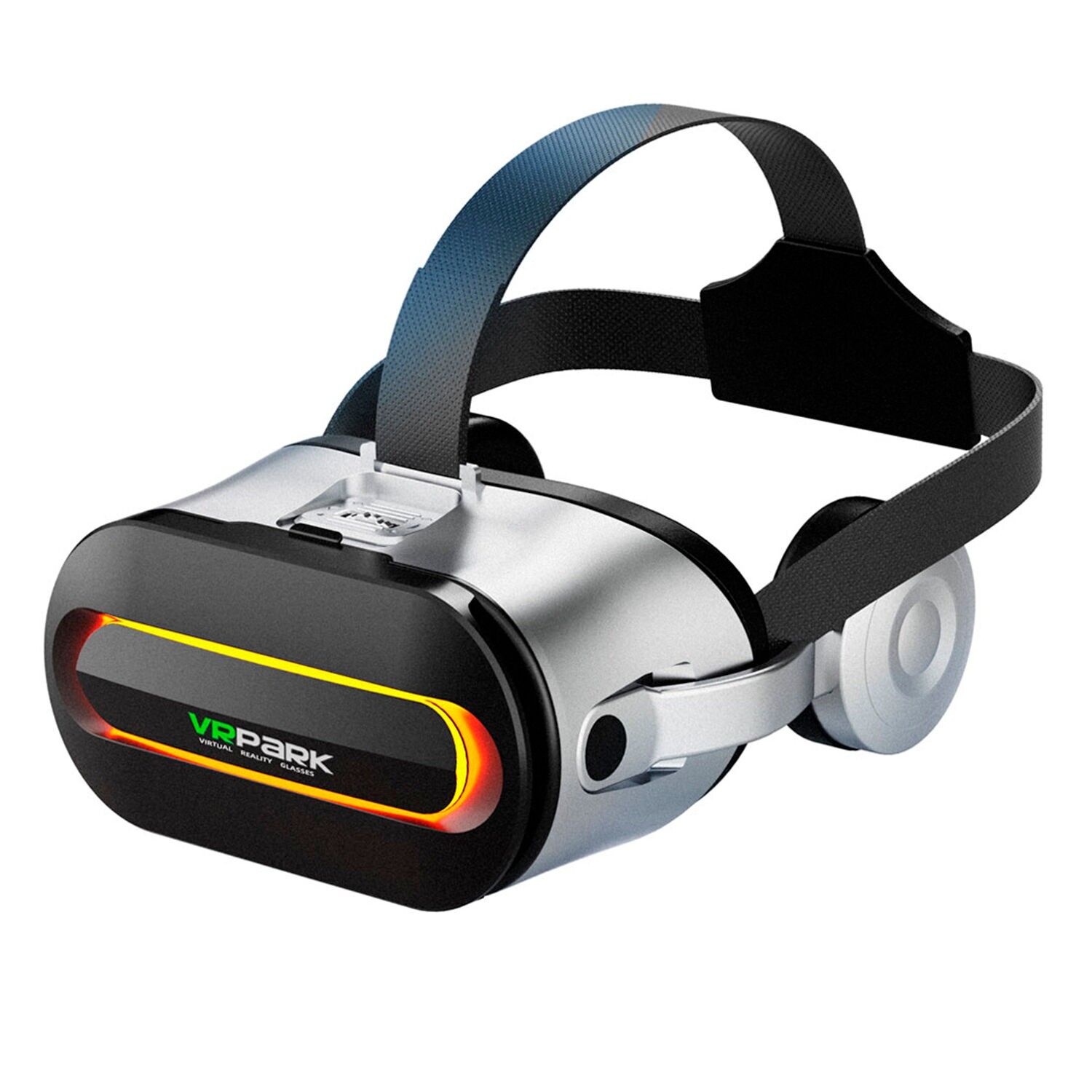 Gafas de realidad virtual J60. Auriculares bluetooth, vista panorámica 360º. Compatibles con IOS, Android. Color:Negro/Gris