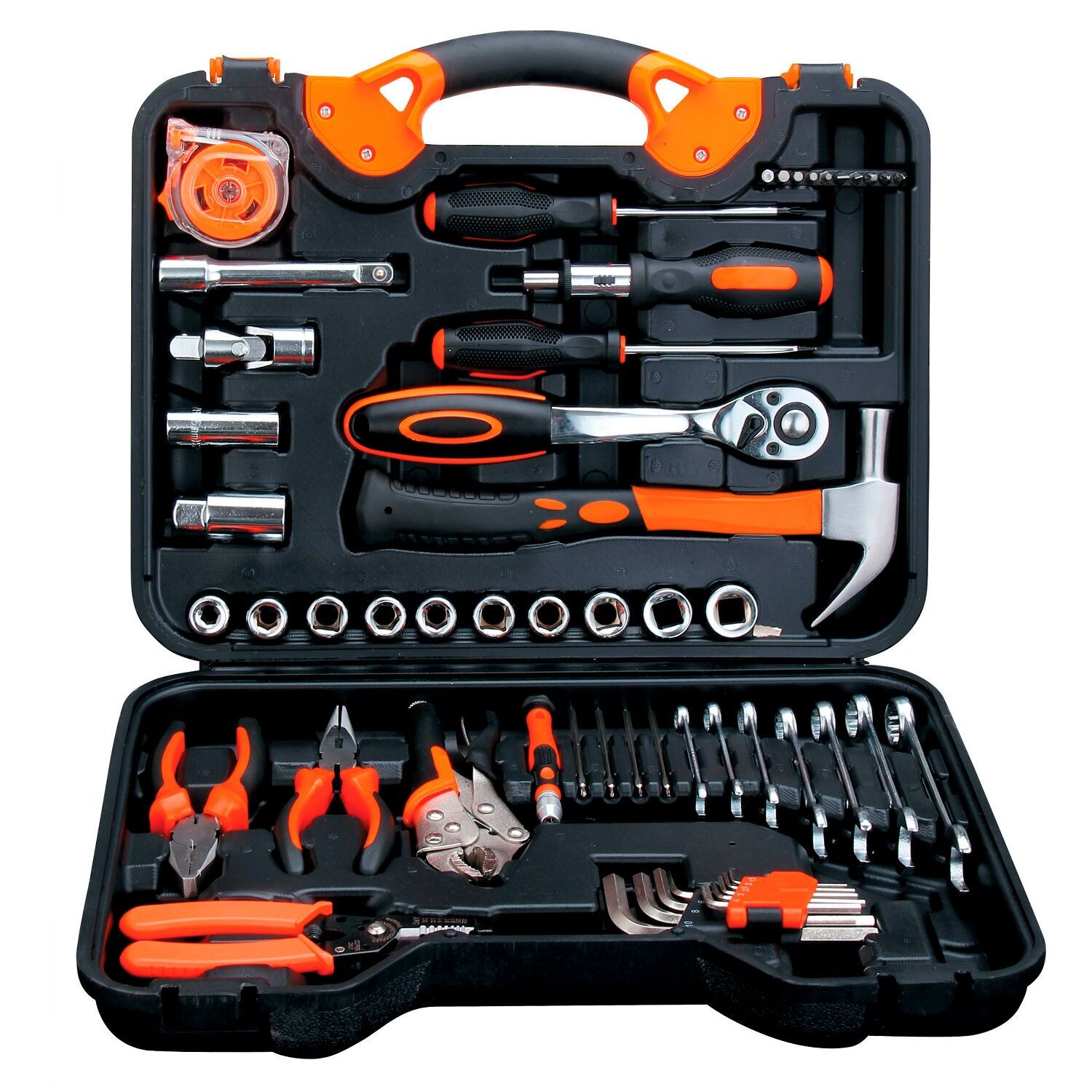 55-teiliges Autoreparatur-Werkzeugset mit Tragetasche.Farbe: Orange