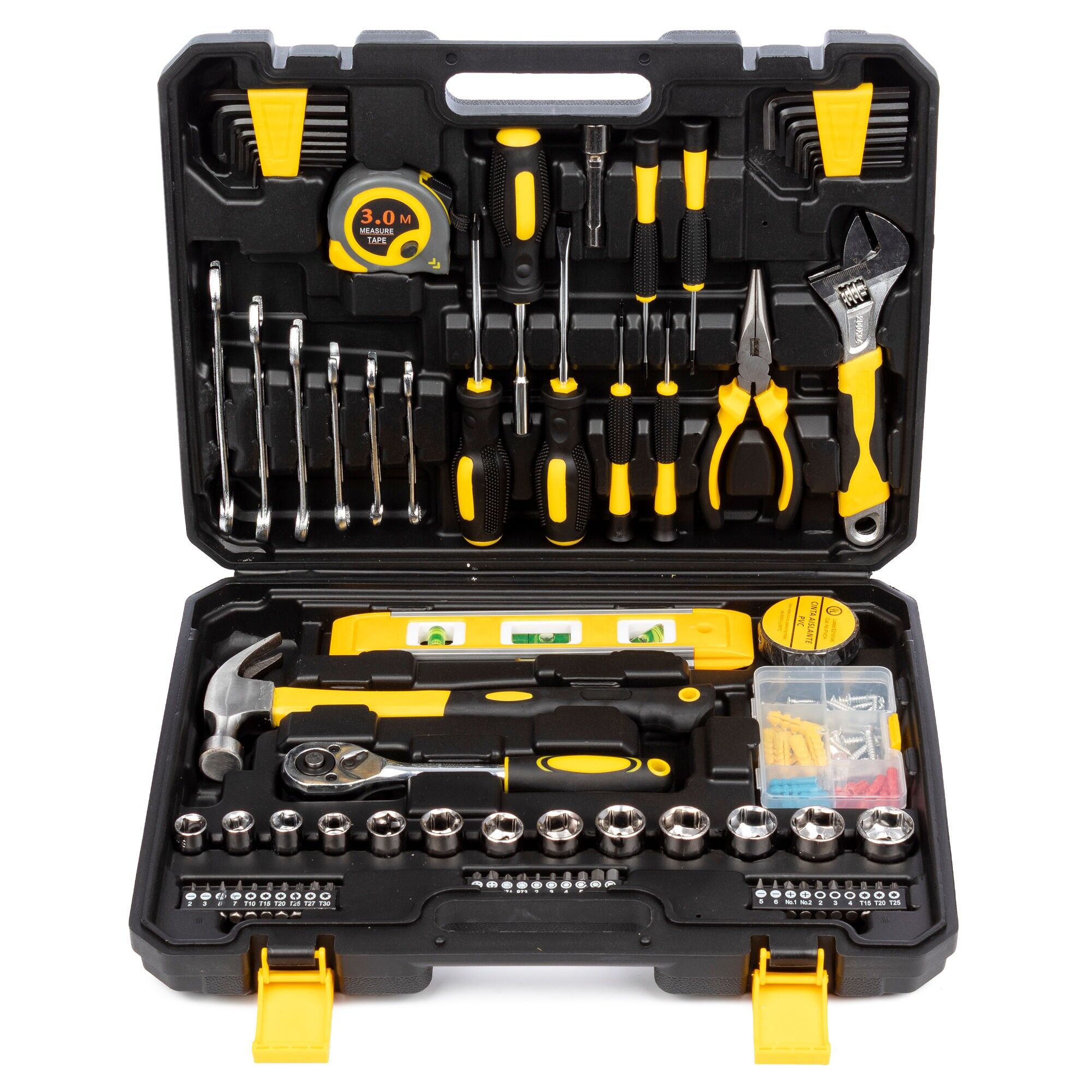 108-Piece Household Tool Set with Carrying Case (Yellow/Black)