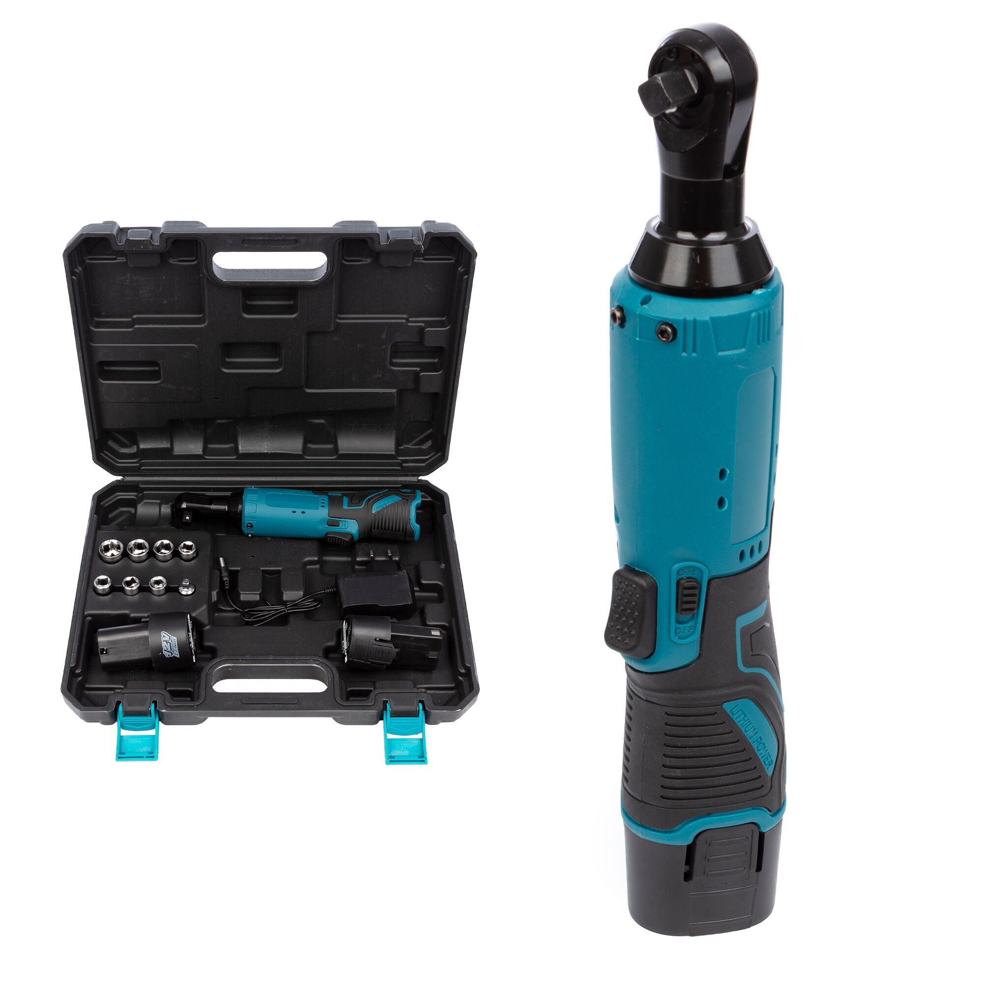 21 V elektrischer und kabelloser Drehmomentschlüssel mit DOPPELTER 2600 mAh-BATTERIE.Farbe: Blau