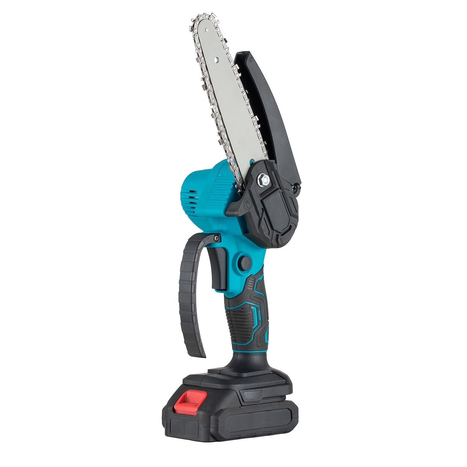 21-V-Akku-Mini-Kettensäge mit 6-Zoll-Sägeblatt, 15.000-mAh-Akku und Tragetasche.Farbe: Hellblau