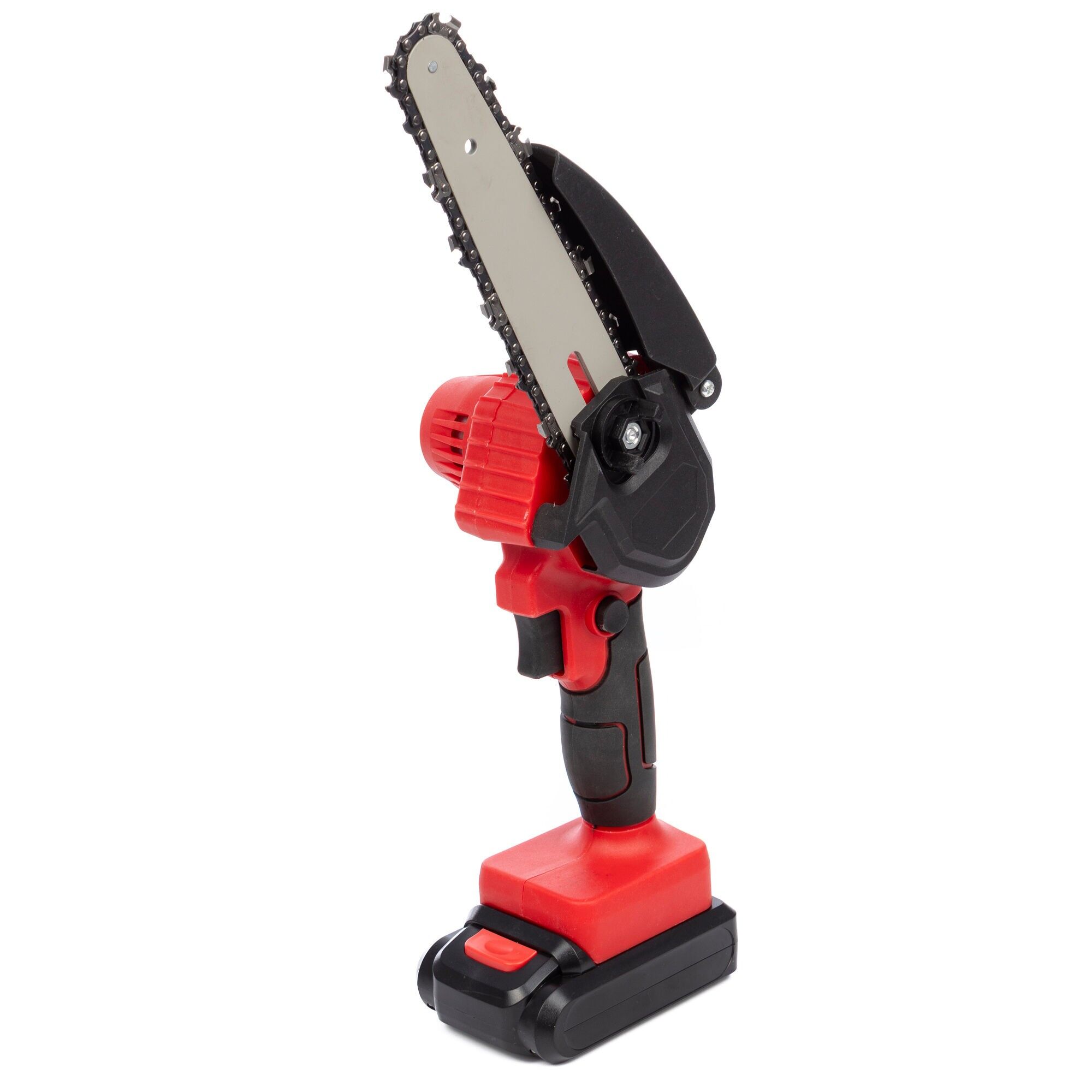 6-inch chainsaw with 21V, 20,000 RPM, 180W and DOUBLE 13000mAh BATTERY.Color: Red