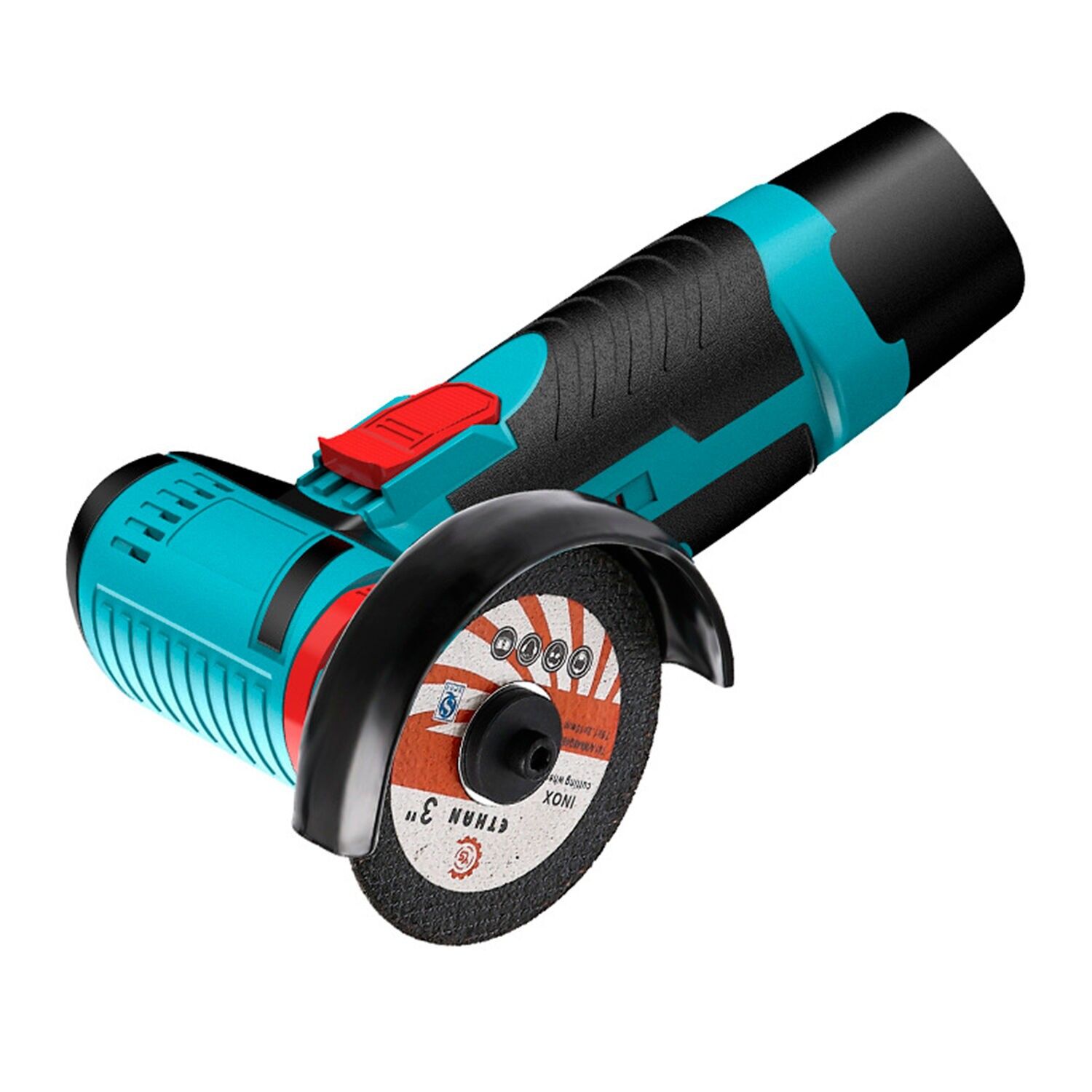 12-V-Winkelschleifer mit 200 W Leistung und doppeltem 13000-mAh-Akku.Farbe: Blau/Schwarz