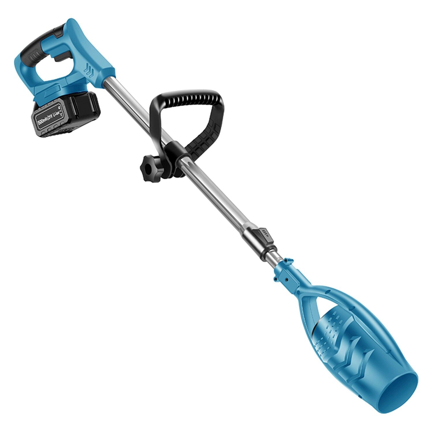 Soffiatore turbo da 21 V con manico estensibile, 800 W e 15000 mAh.Colore: azzurro