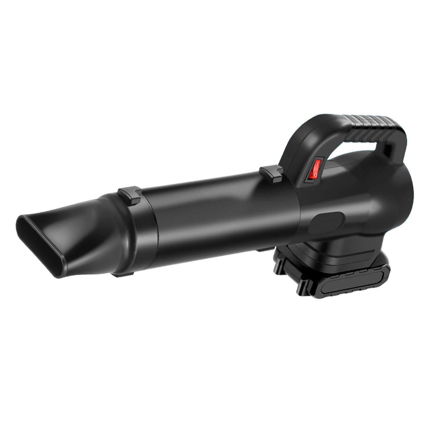 Soffiatore turbo con impugnatura 21V, 1050W e 15000 mAh. Con 3 ugelli diversi. Colore: Nero