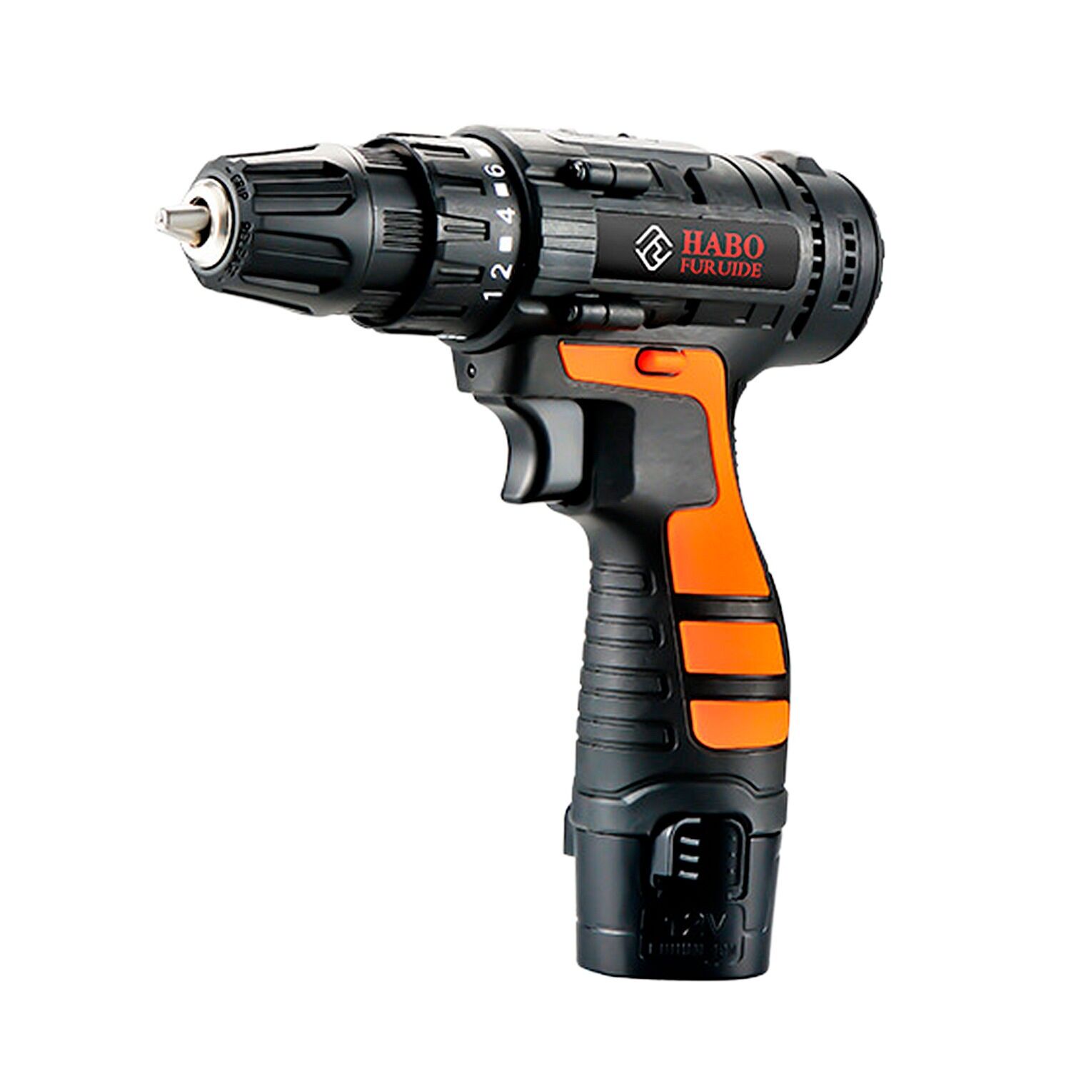 Trapano avvitatore a batteria a due velocità con coppia di 15 Nm e batteria da 12 V 1300 mAh.Colore: Arancione
