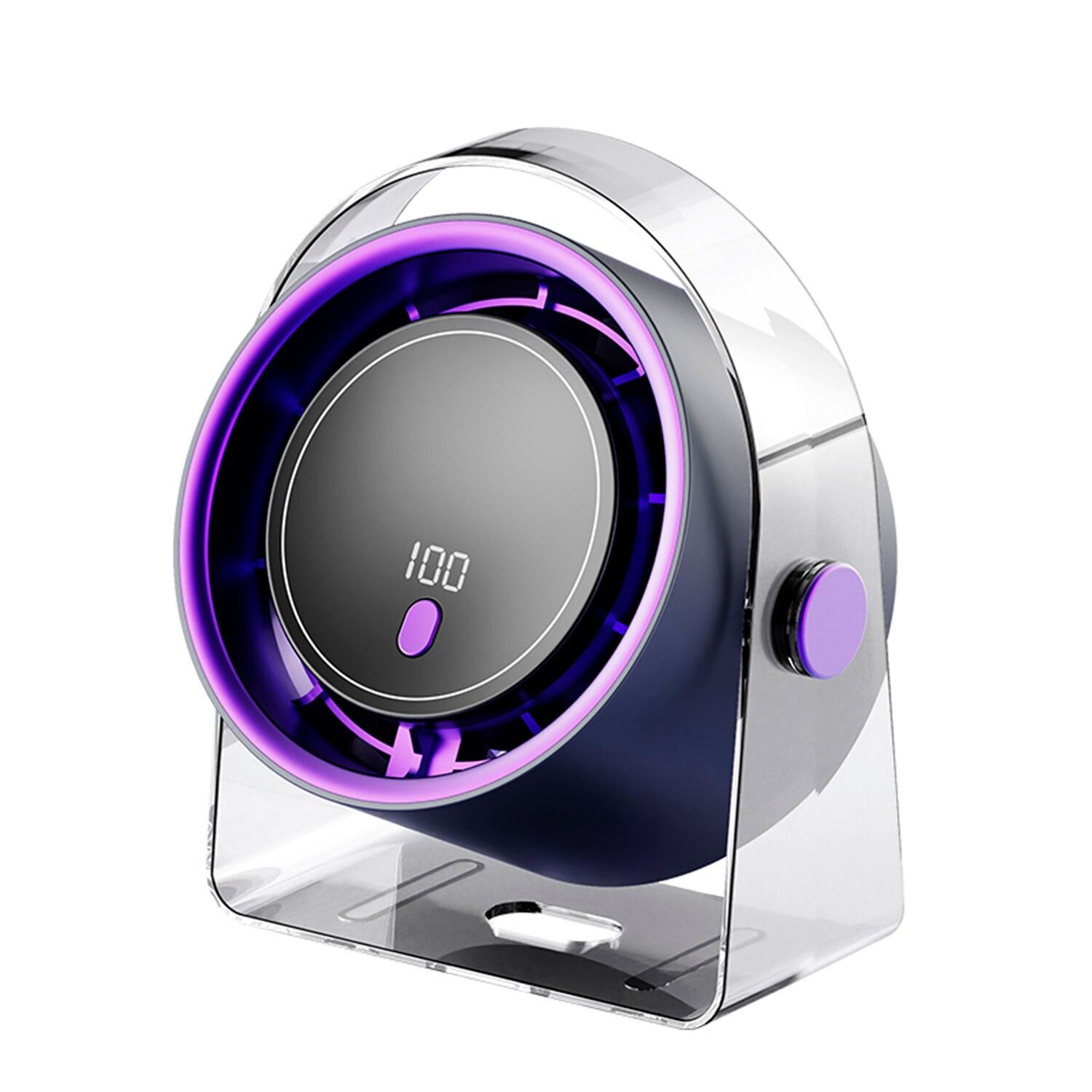 Ventilatore da tavolo con 5 velocità e angolo di inclinazione.Colore: grigio/viola