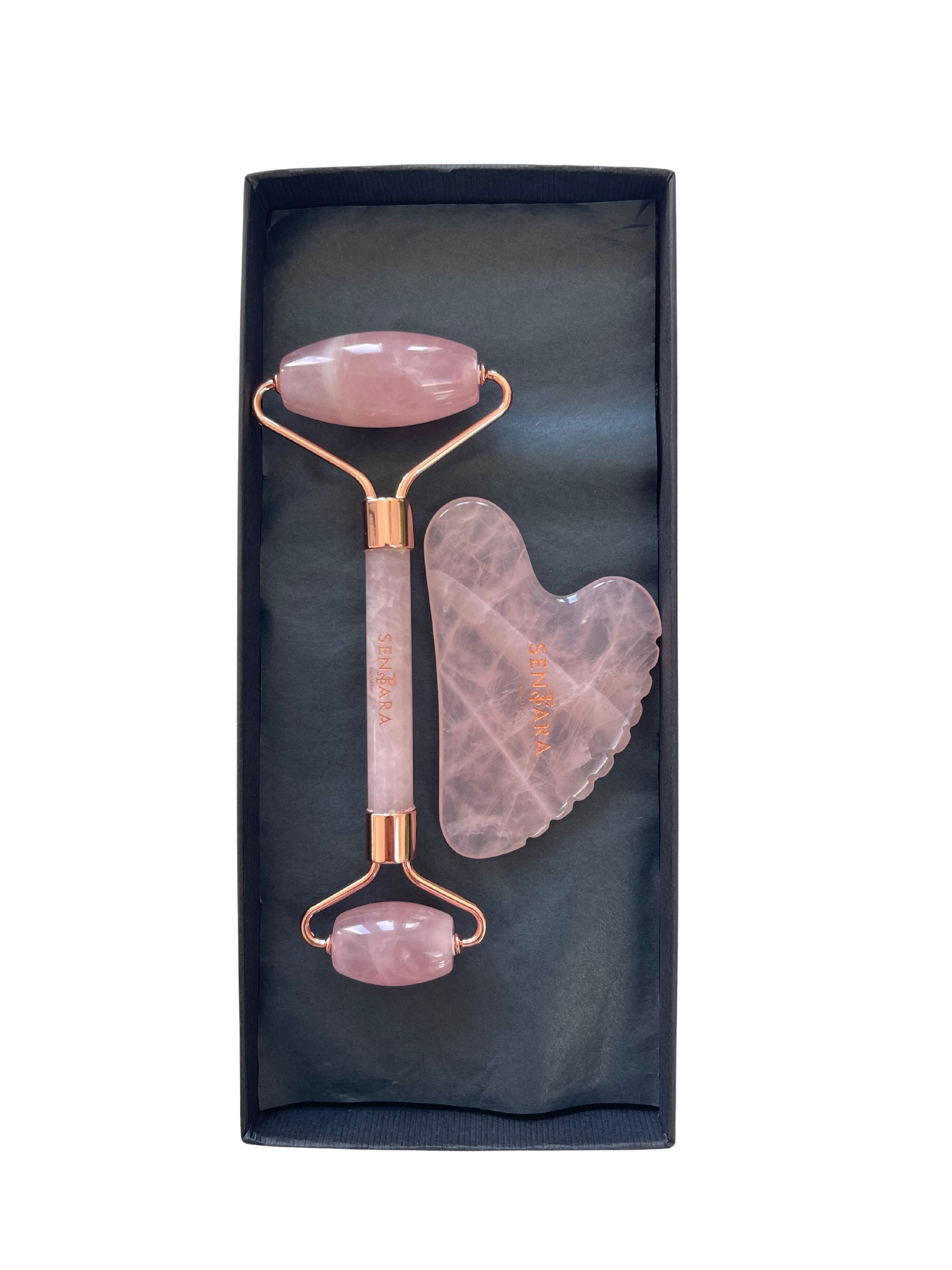 Sanfte Massagebox – Rosenquarzroller & Gua Sha - WEIHNACHTEN