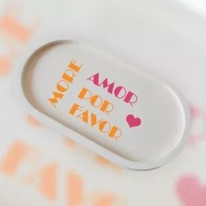 Vide-poche en jesmonite – Message coloré "More Amor Por Favor" – Déco artisanale – Cadeau fête des mères ou déco positive
