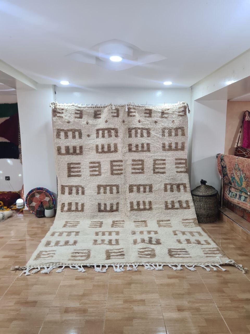 Autentico tappeto berbero annodato a mano - Pelo alto, 100% lana 005