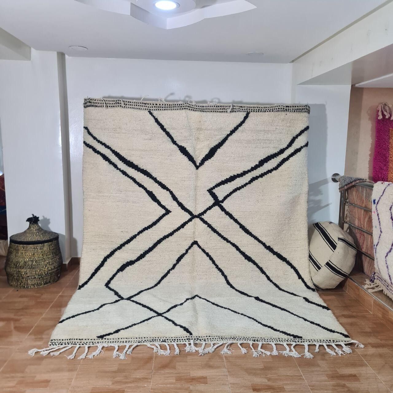 Autentico tappeto berbero annodato a mano - Pelo alto, 100% lana 016