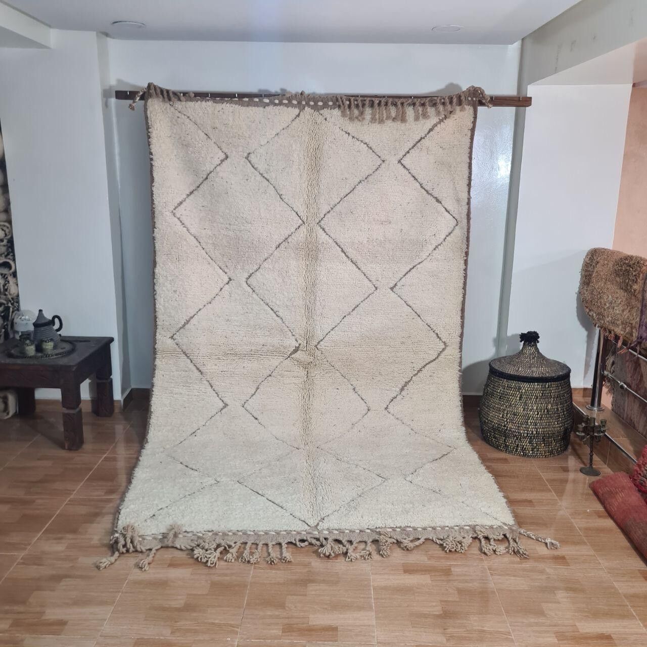 Autentico tappeto berbero annodato a mano - Pelo alto, 100% lana 028