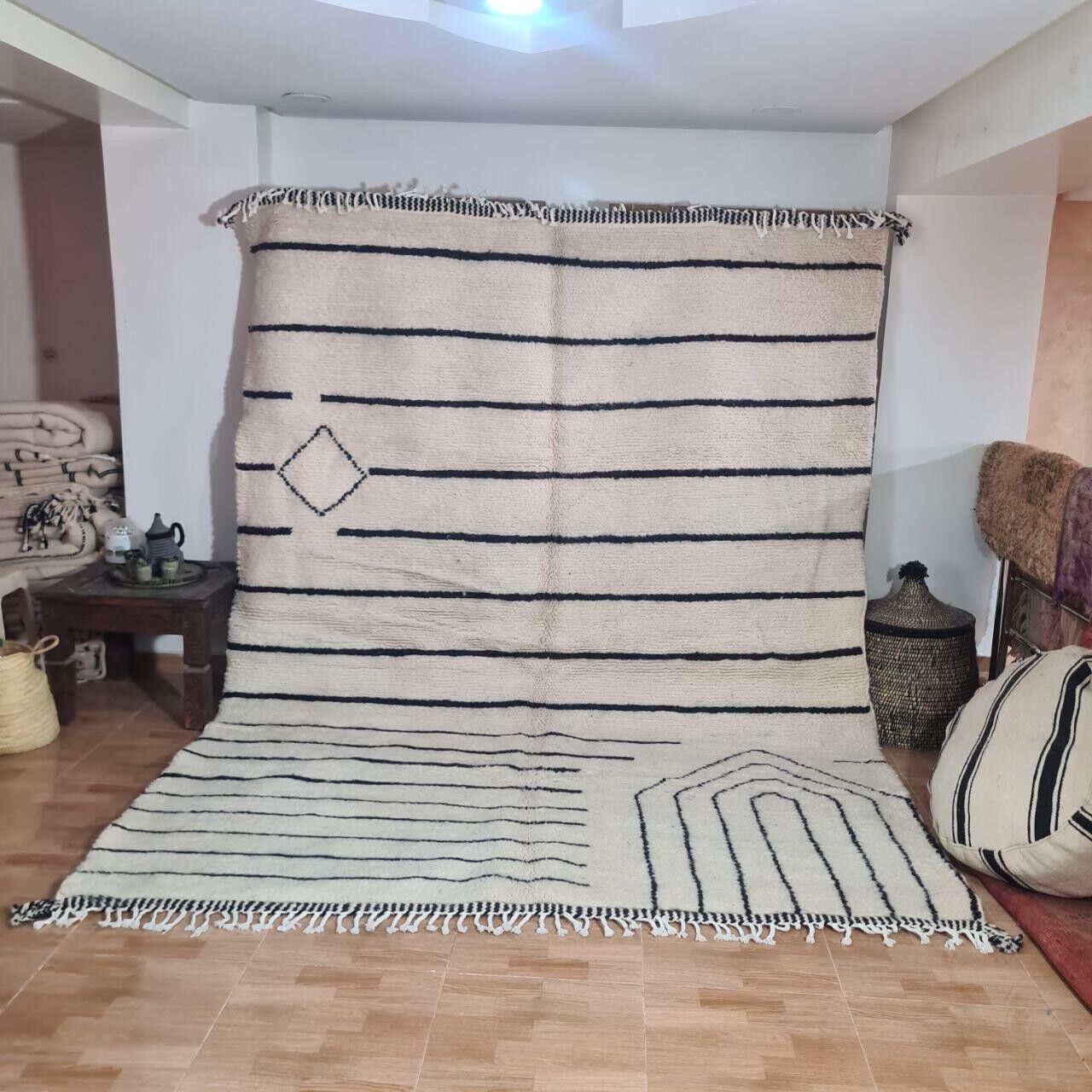 Autentico tappeto berbero annodato a mano - Pelo alto, 100% lana 042