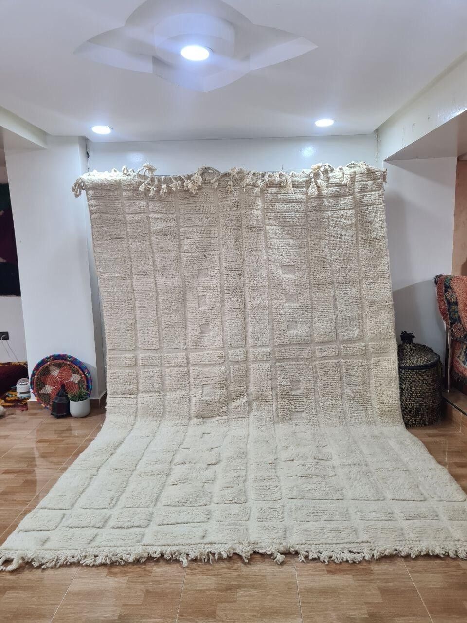 Autentico tappeto berbero annodato a mano - Pelo alto, 100% lana 050