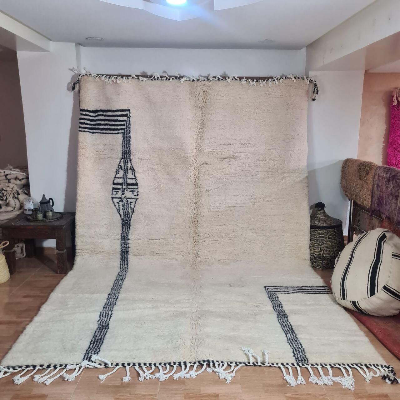 Autentico tappeto berbero annodato a mano - Pelo alto, 100% lana 059