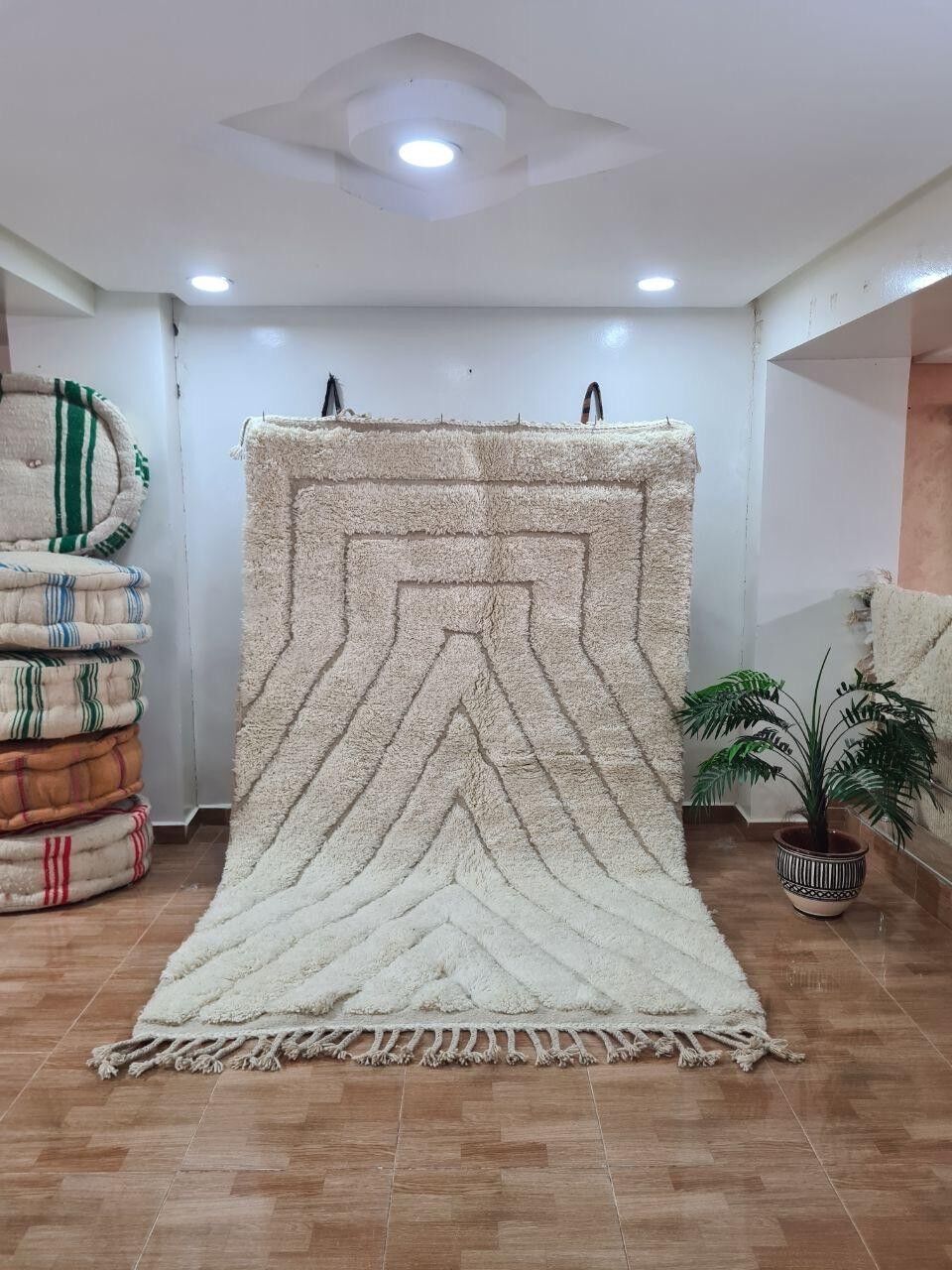 Autentico tappeto berbero annodato a mano - Pelo alto, 100% lana 065