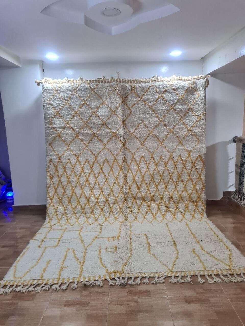 Auténtica alfombra bereber anudada a mano: pelo largo, 100 % lana 080