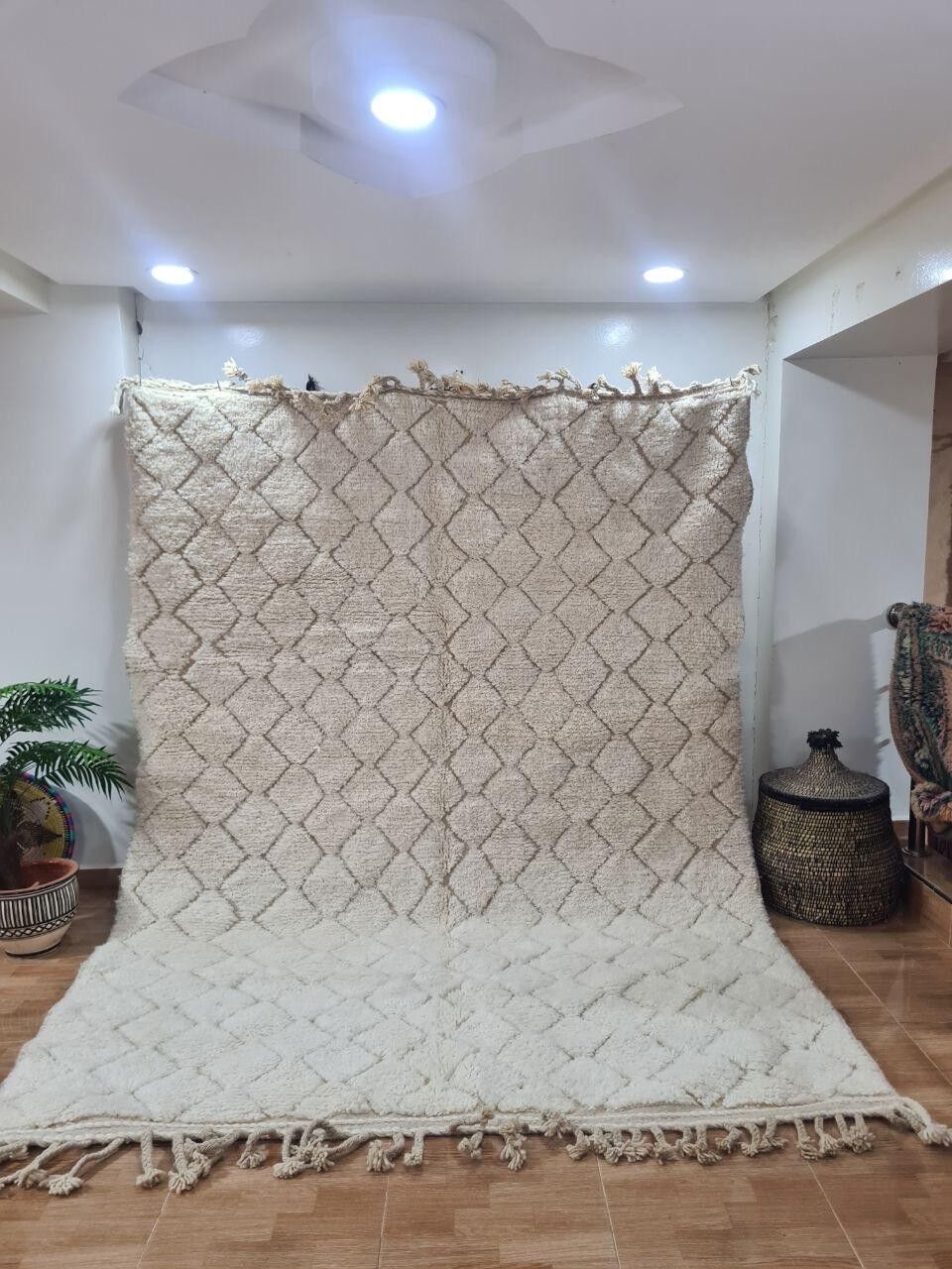 Auténtica alfombra bereber anudada a mano – Pelo largo, 100 % lana 079