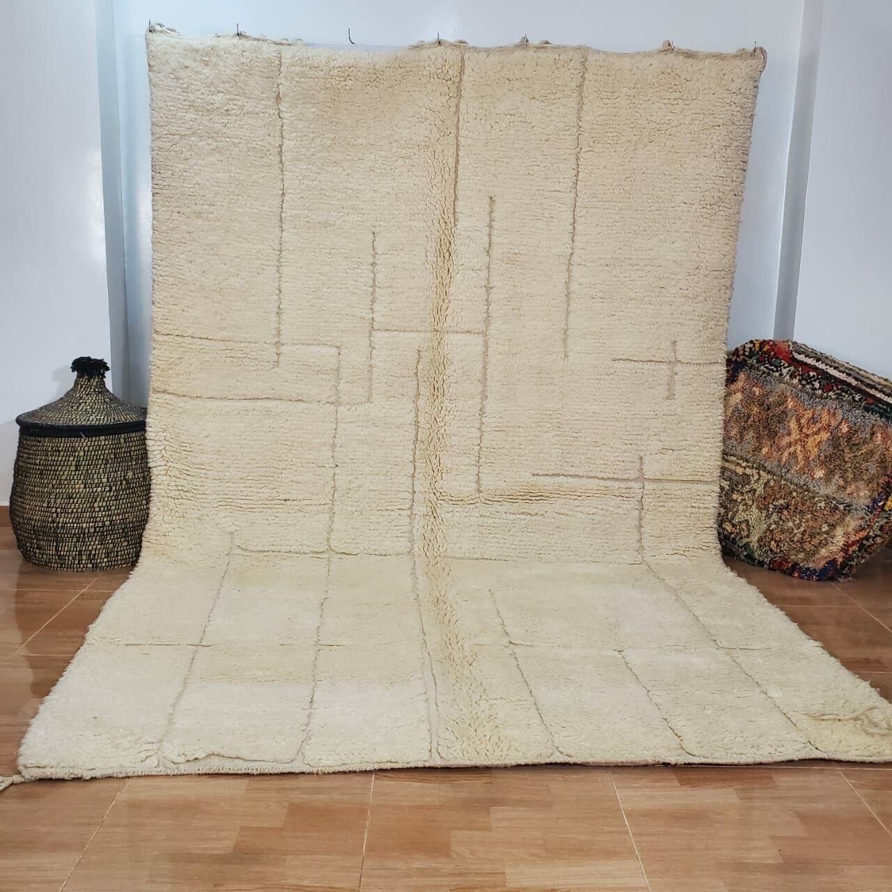 Auténtica alfombra bereber anudada a mano – Pelo largo, 100 % lana 087