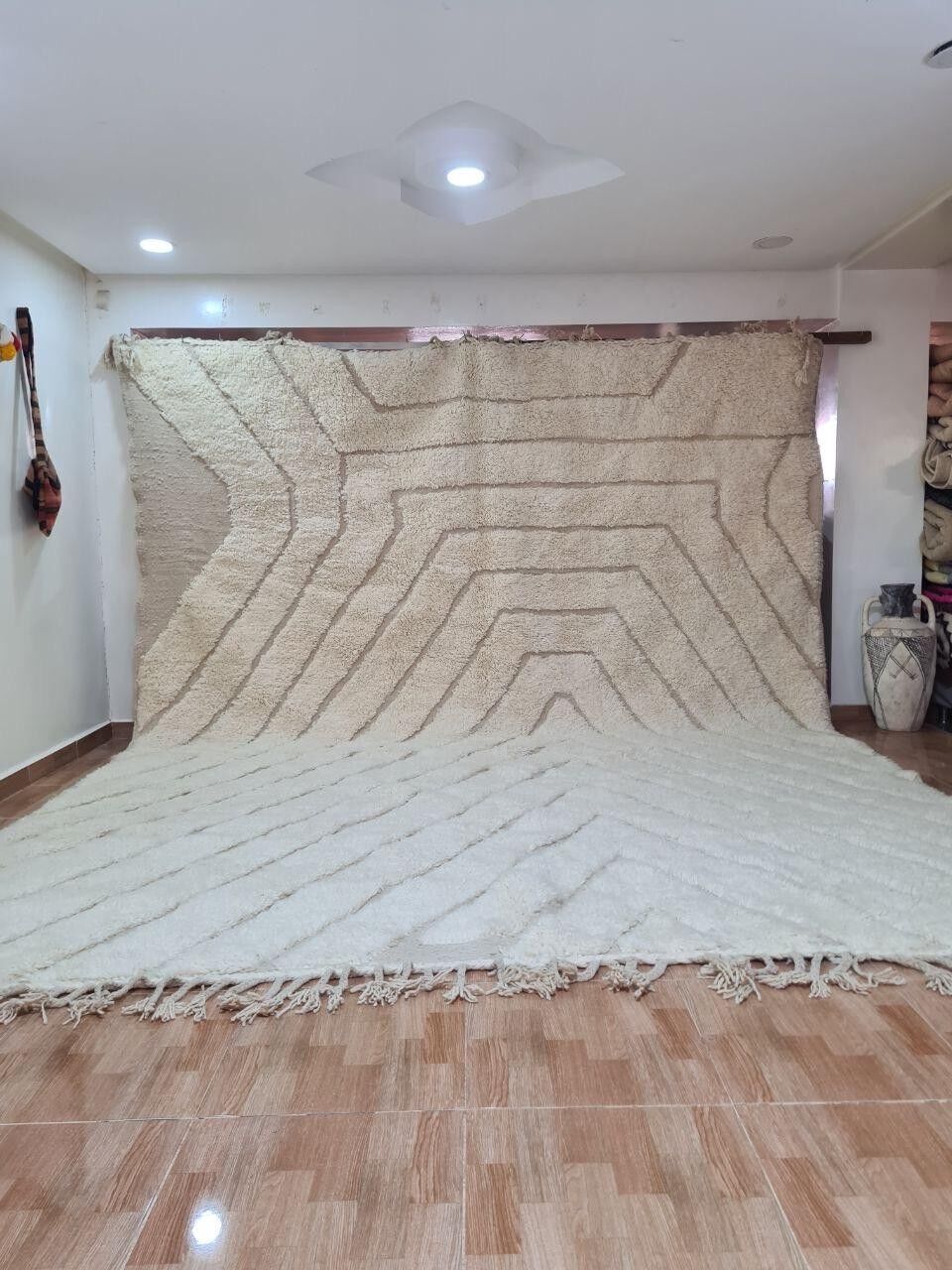 Auténtica alfombra bereber anudada a mano – Pelo largo, 100 % lana 094