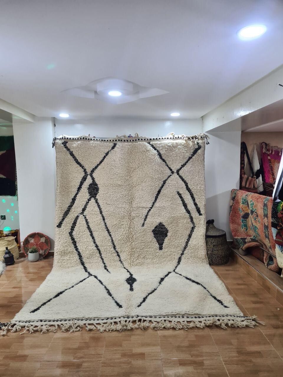 Auténtica alfombra bereber anudada a mano: pelo largo, 100 % lana 103