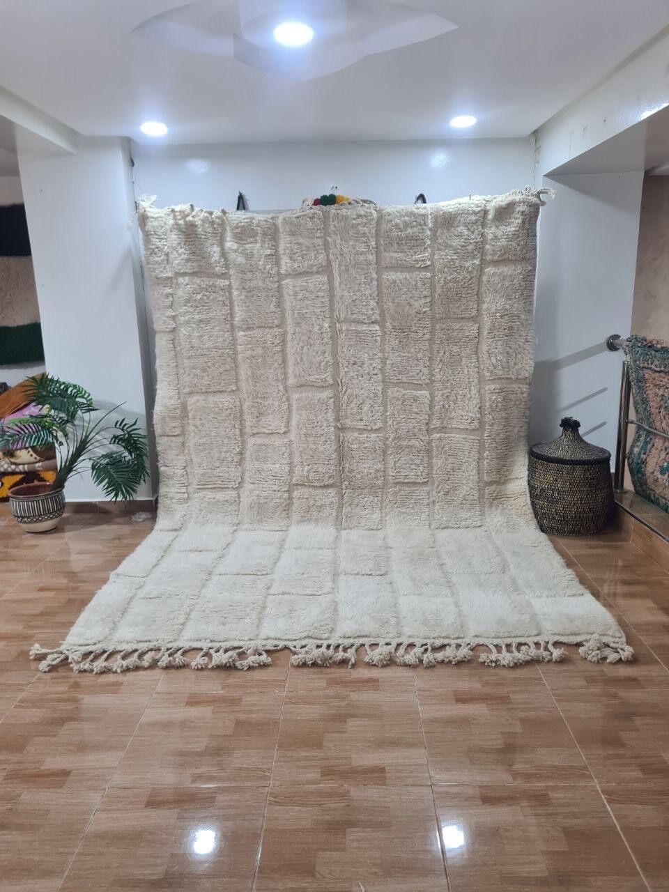 Auténtica alfombra bereber anudada a mano: pelo largo, 100 % lana 104