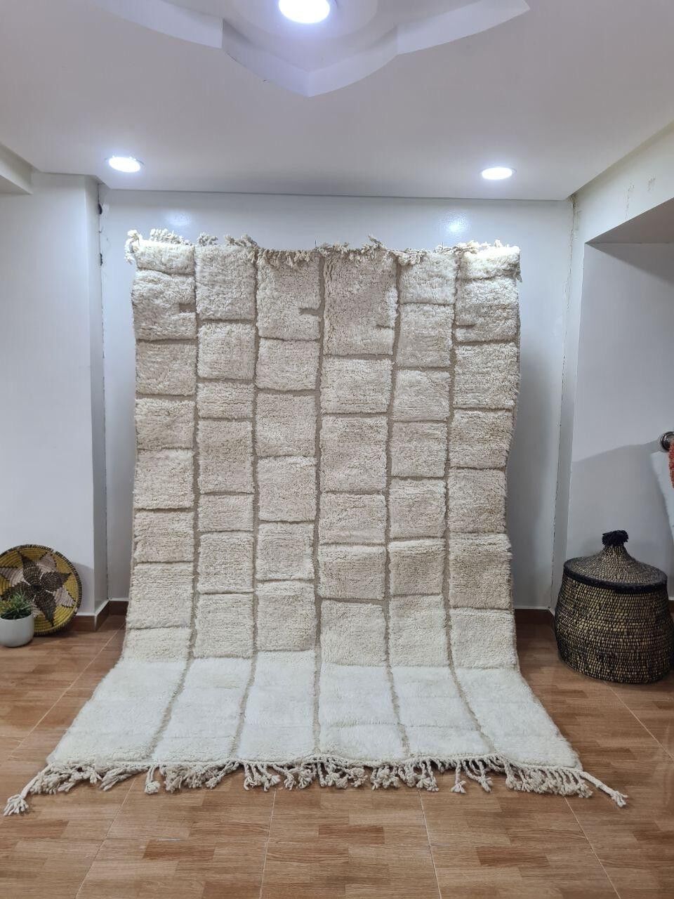 Auténtica alfombra bereber anudada a mano: pelo largo, 100 % lana 105