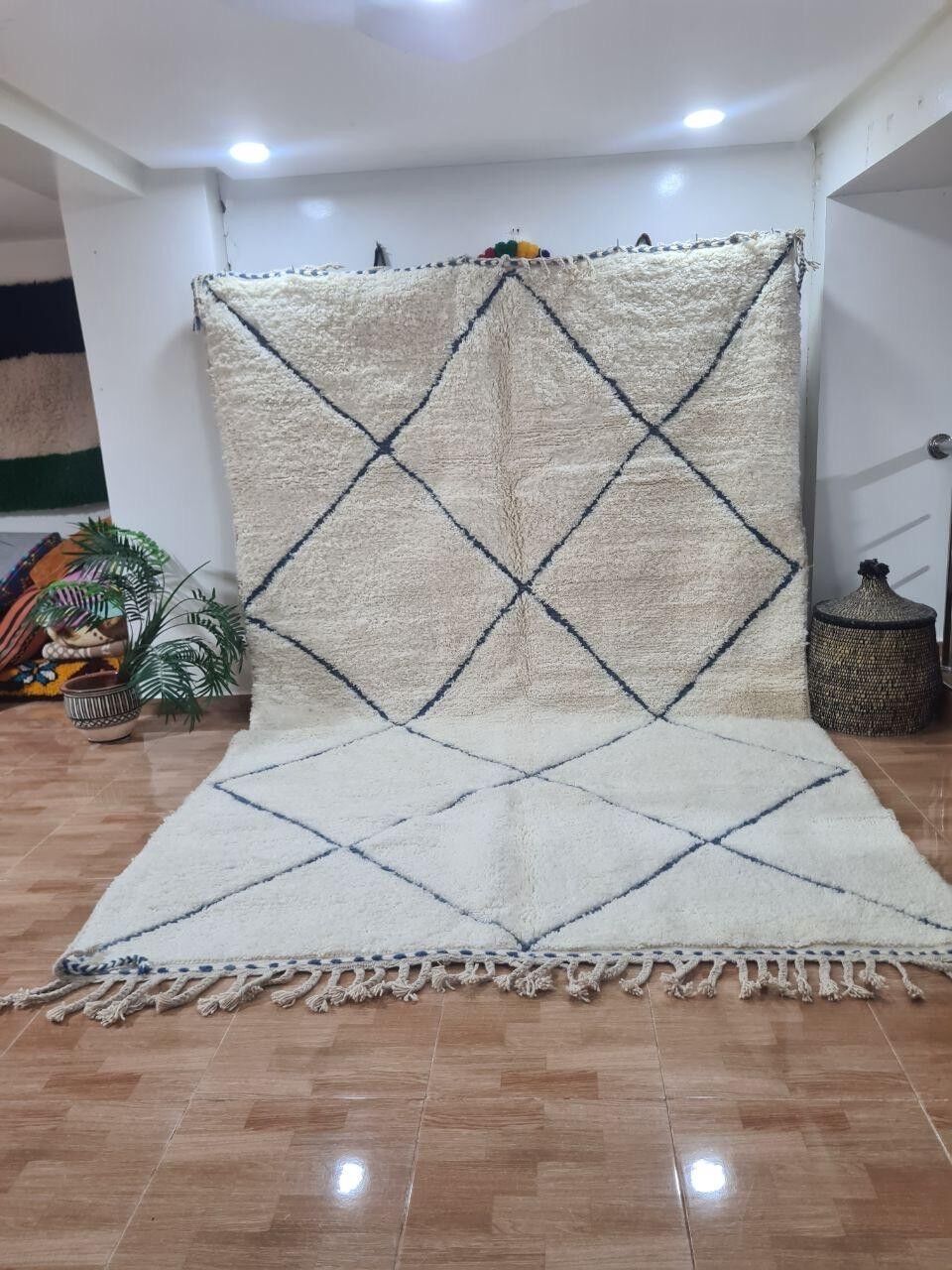 Auténtica alfombra bereber anudada a mano: pelo largo, 100 % lana 108