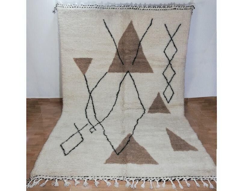 Auténtica alfombra bereber anudada a mano: pelo largo, 100 % lana 110